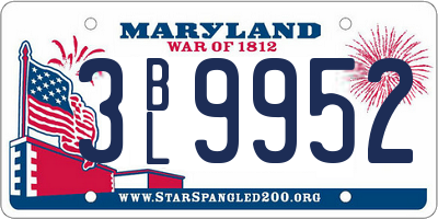 MD license plate 3BL9952
