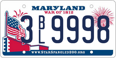 MD license plate 3BL9998