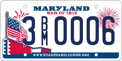 MD license plate 3BM0006