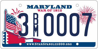 MD license plate 3BM0007