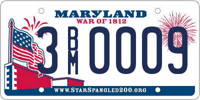 MD license plate 3BM0009