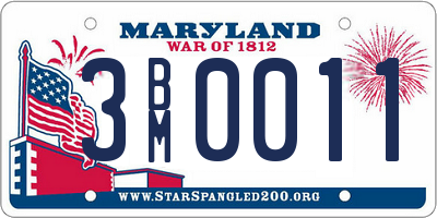 MD license plate 3BM0011