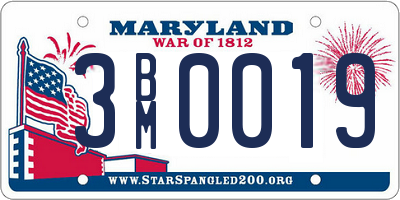 MD license plate 3BM0019