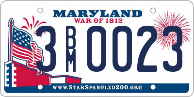 MD license plate 3BM0023