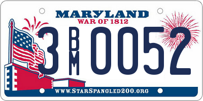 MD license plate 3BM0052