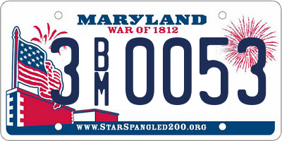 MD license plate 3BM0053