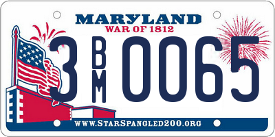 MD license plate 3BM0065