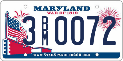 MD license plate 3BM0072