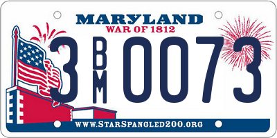 MD license plate 3BM0073