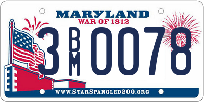 MD license plate 3BM0078