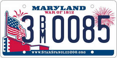 MD license plate 3BM0085