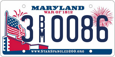 MD license plate 3BM0086