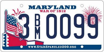 MD license plate 3BM0099