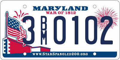 MD license plate 3BM0102