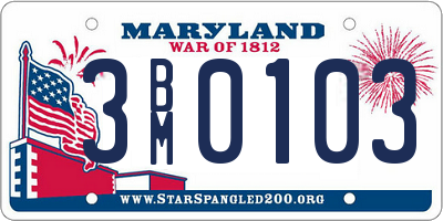 MD license plate 3BM0103