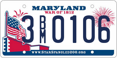 MD license plate 3BM0106