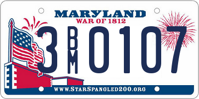 MD license plate 3BM0107