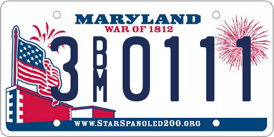 MD license plate 3BM0111