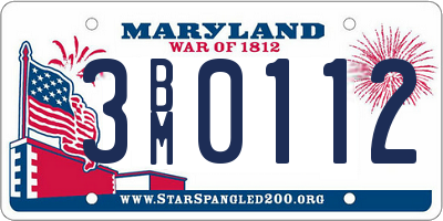 MD license plate 3BM0112
