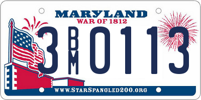 MD license plate 3BM0113