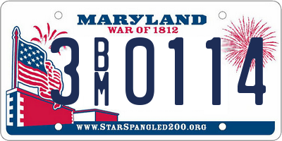 MD license plate 3BM0114