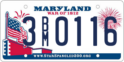 MD license plate 3BM0116