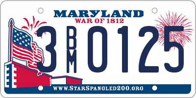 MD license plate 3BM0125