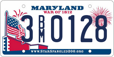 MD license plate 3BM0128