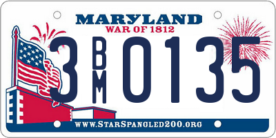 MD license plate 3BM0135