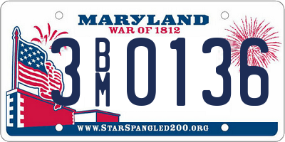 MD license plate 3BM0136