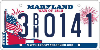MD license plate 3BM0141