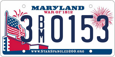 MD license plate 3BM0153