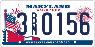 MD license plate 3BM0156