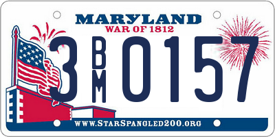 MD license plate 3BM0157