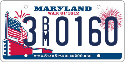 MD license plate 3BM0160