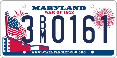 MD license plate 3BM0161