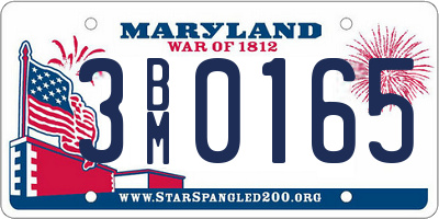 MD license plate 3BM0165