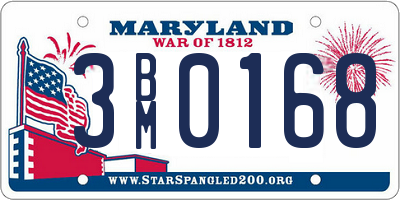 MD license plate 3BM0168