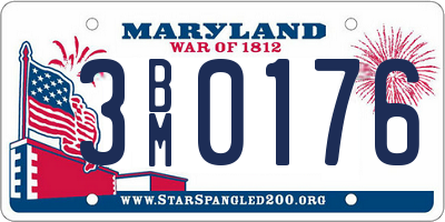 MD license plate 3BM0176