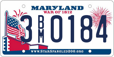 MD license plate 3BM0184