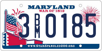MD license plate 3BM0185