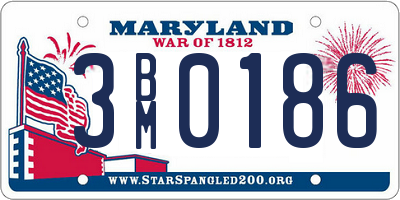 MD license plate 3BM0186