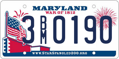 MD license plate 3BM0190