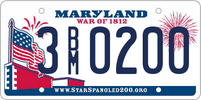 MD license plate 3BM0200