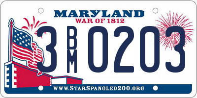 MD license plate 3BM0203