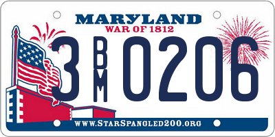 MD license plate 3BM0206