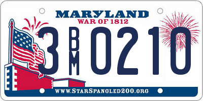 MD license plate 3BM0210