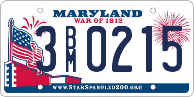 MD license plate 3BM0215