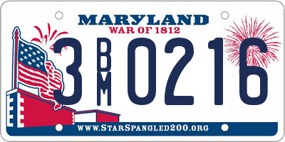 MD license plate 3BM0216