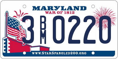 MD license plate 3BM0220